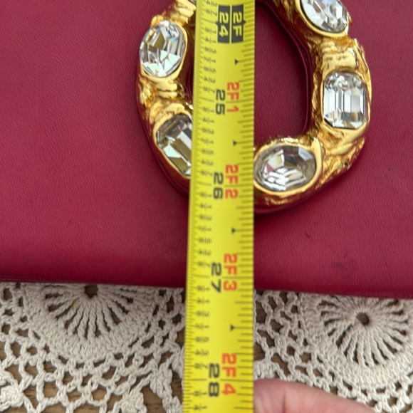 VINTAGE Daniel Swarovski Red Leather purse - Picture 7 of 12